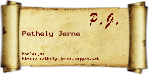 Pethely Jerne névjegykártya